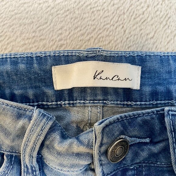 KanCan Woman's jeans 5/26 Distressed Light Wash Denim Skinny w/ Frayed Hem - Picture 9 of 14